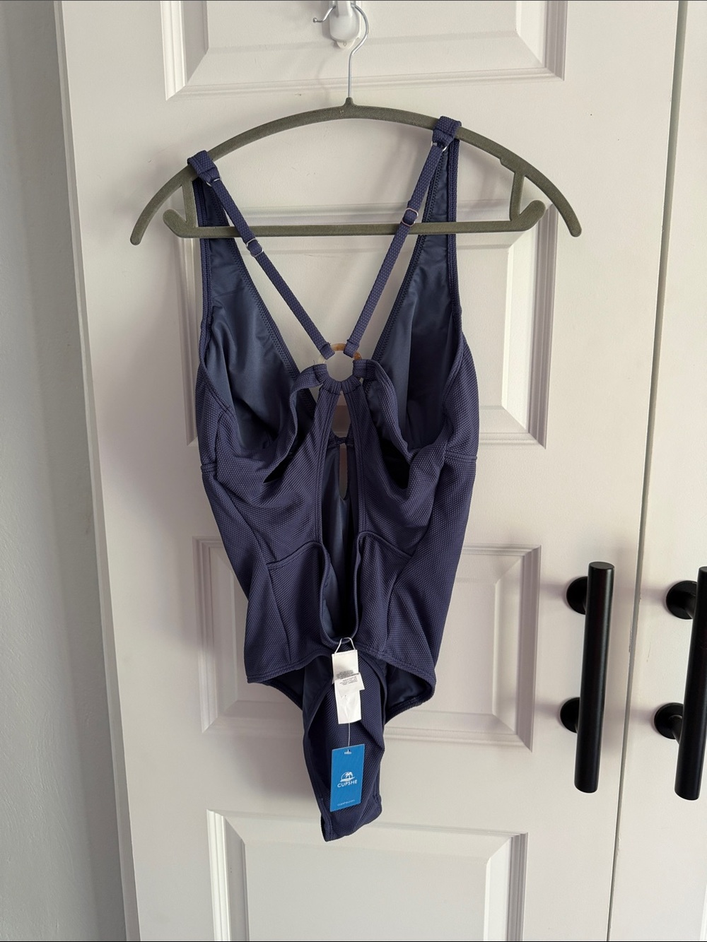 Plunge One-Piece Swimsuit in Dusty Blue XL - Picture 2 of 8